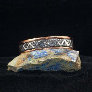 Sterling Silver And Copper Cuff/Bracelet Signed By Charlene Little.